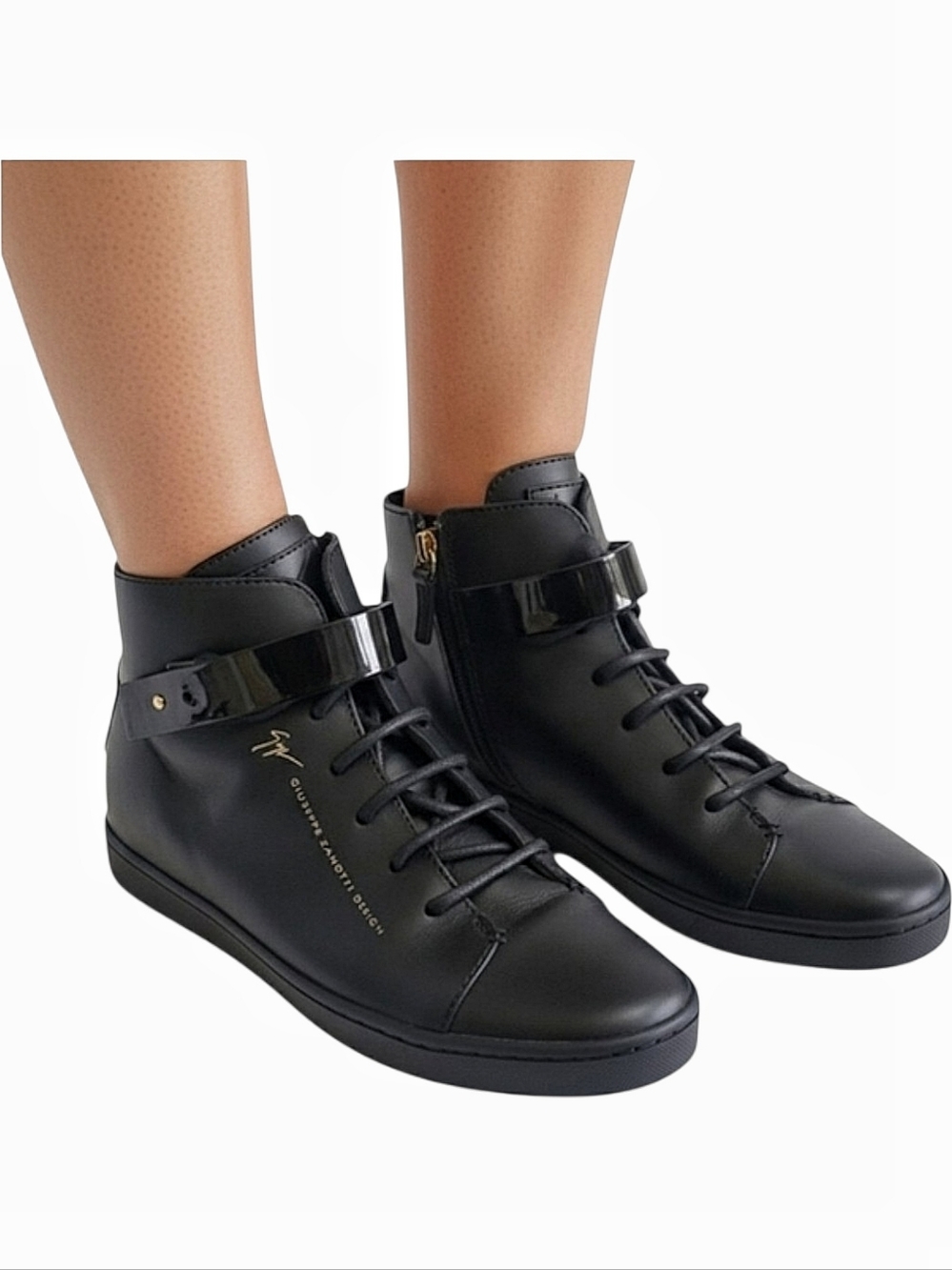 Giuseppe Zanotti James Woman's Black High Top Sneakers Trainers Size 39